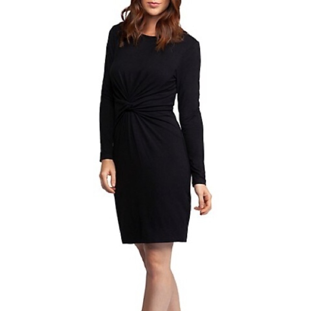 DKNY Front Twist Black Midi Cocktail Dress 🖤